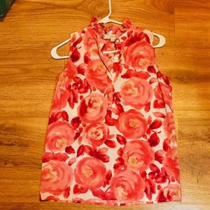 Loft rose sleeveless blouse
